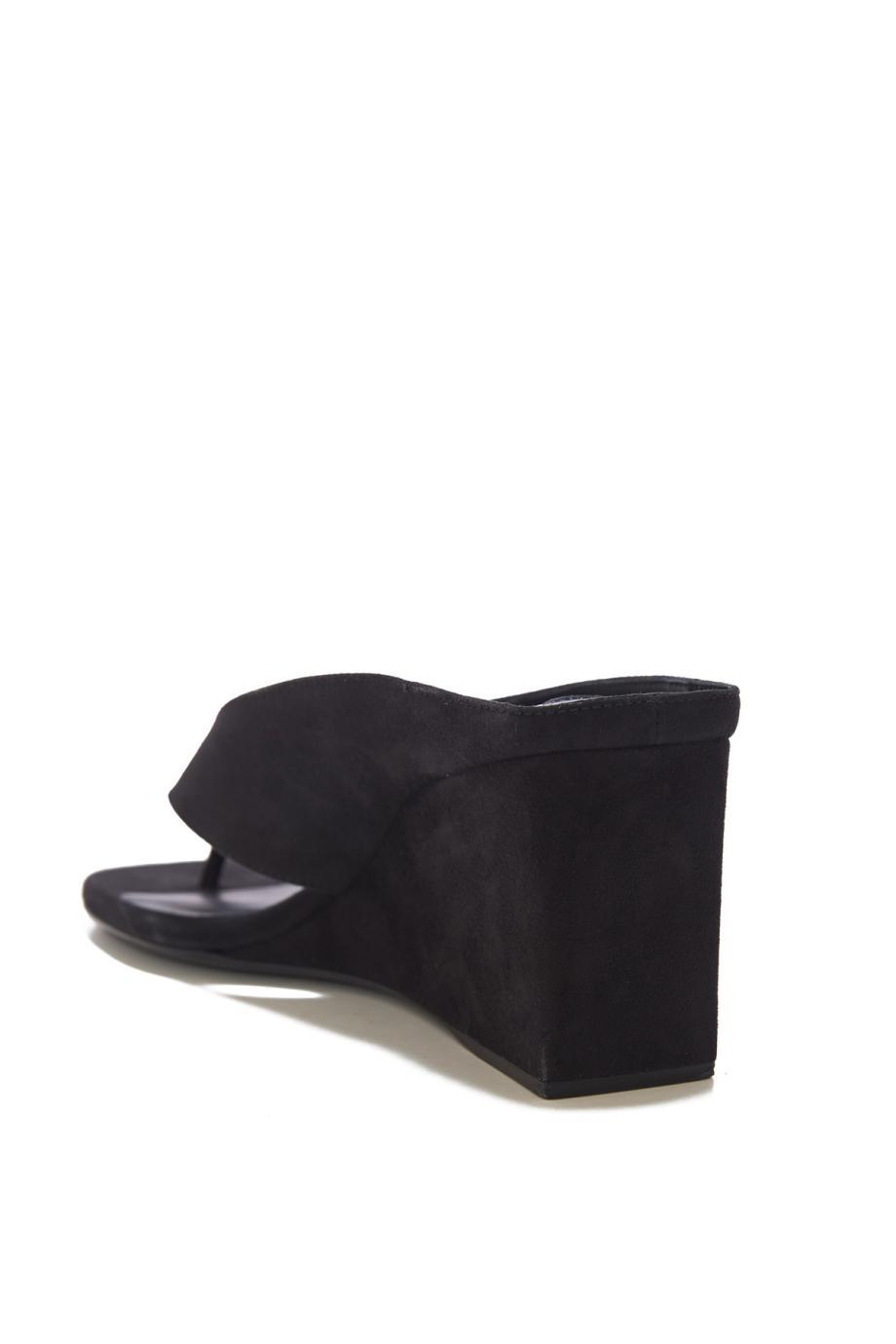 Tongs 75 suede wedge sandals in black