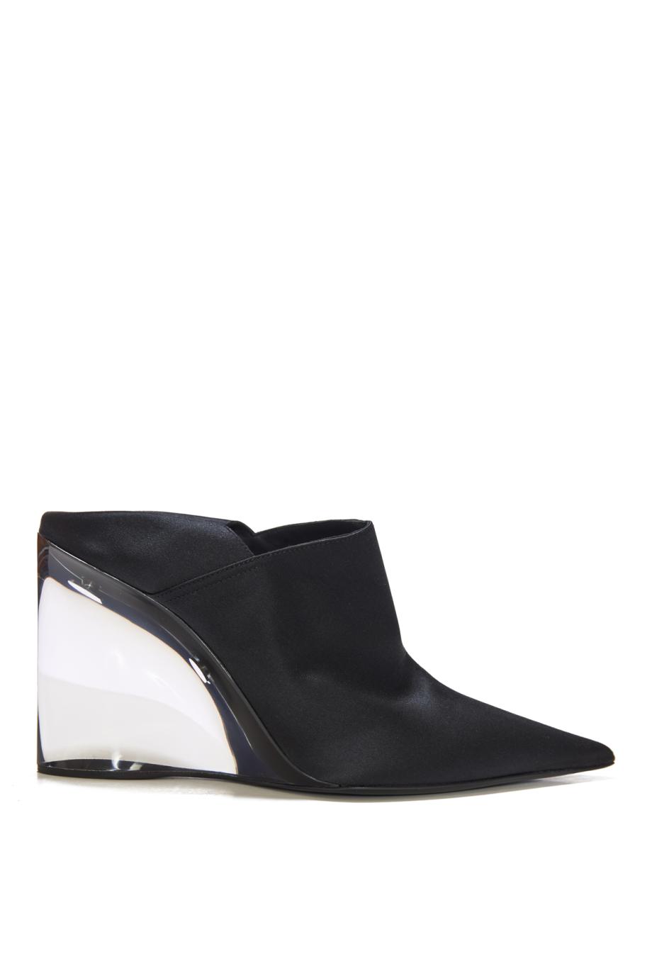 PVC 90 Invisible mules satin in black