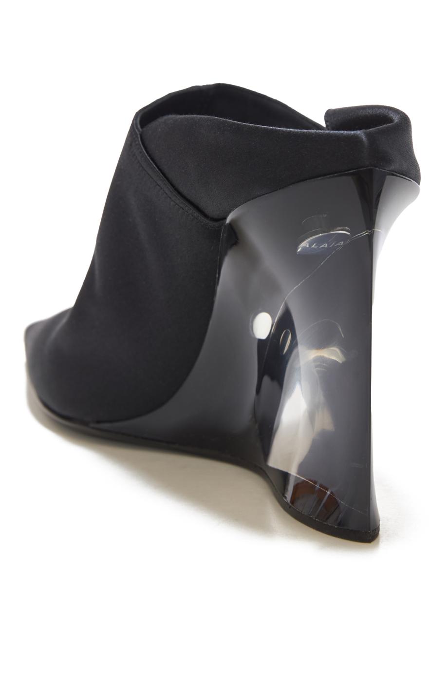 PVC 90 Invisible mules satin in black
