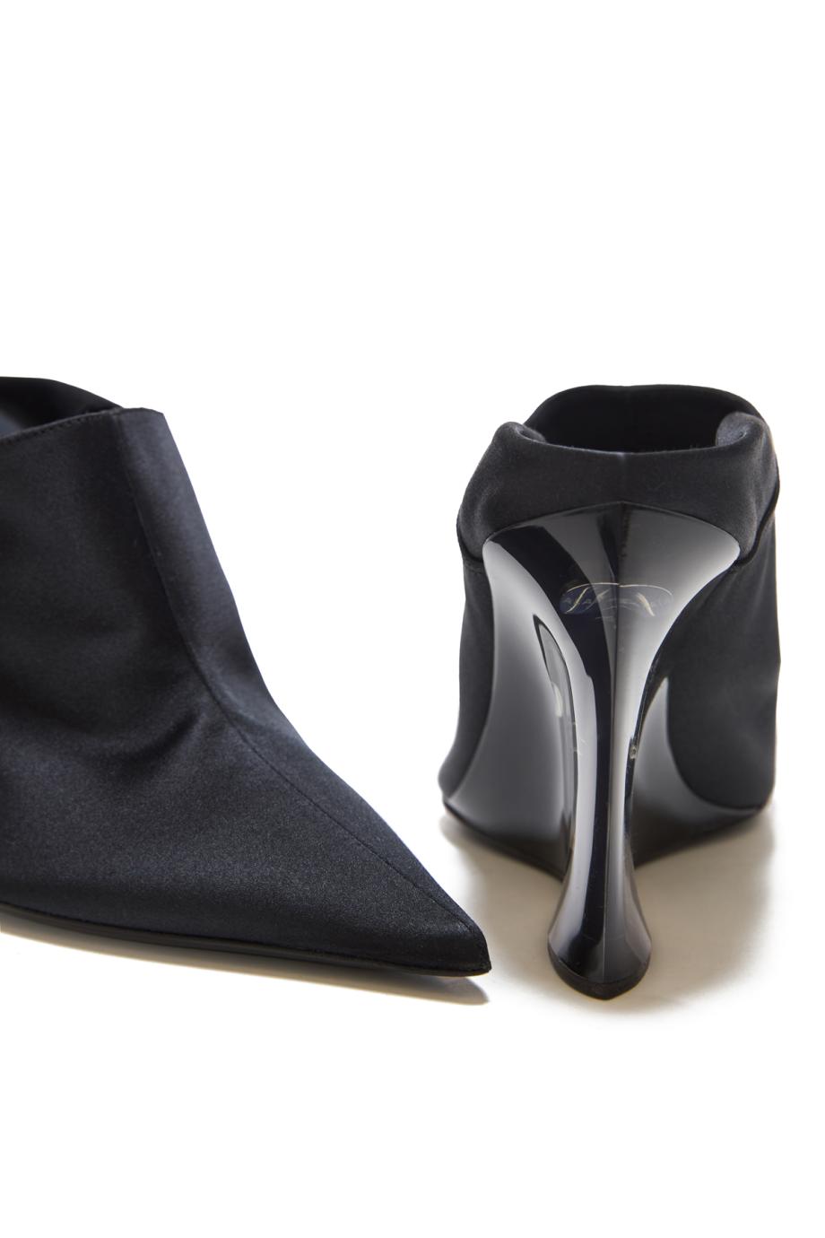 PVC 90 Invisible mules satin in black