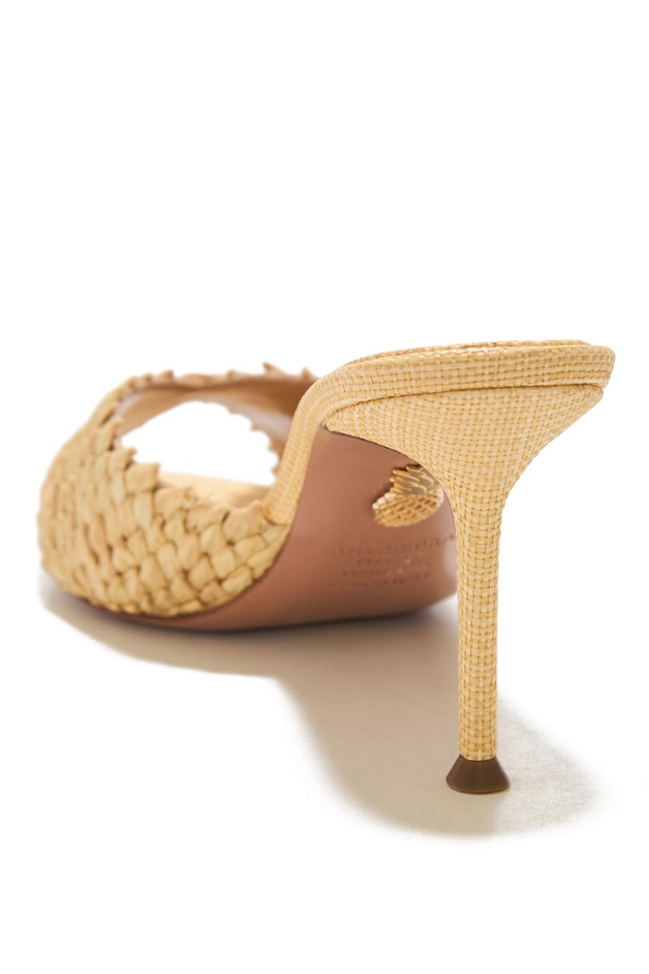 Rio Flirt 75 raffia mules in natural