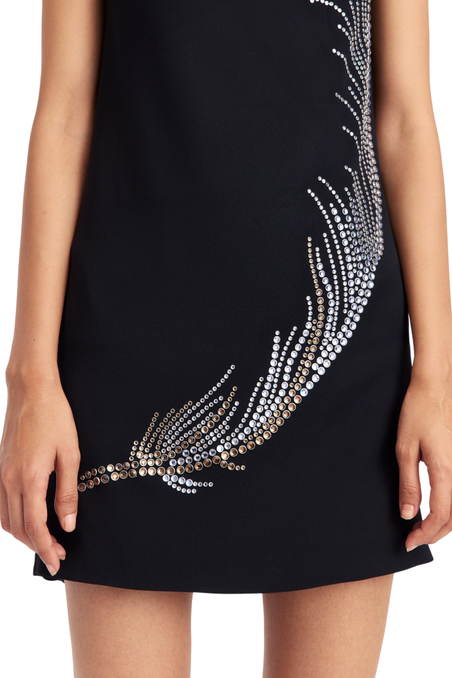 Ayre embellished crepe midi dress in black