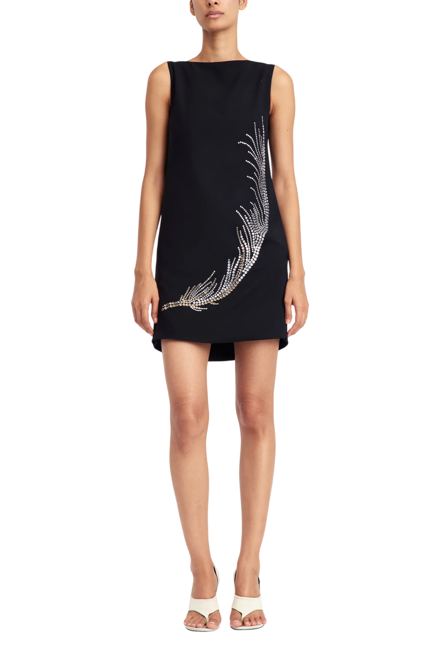 Ayre embellished crepe midi dress in black