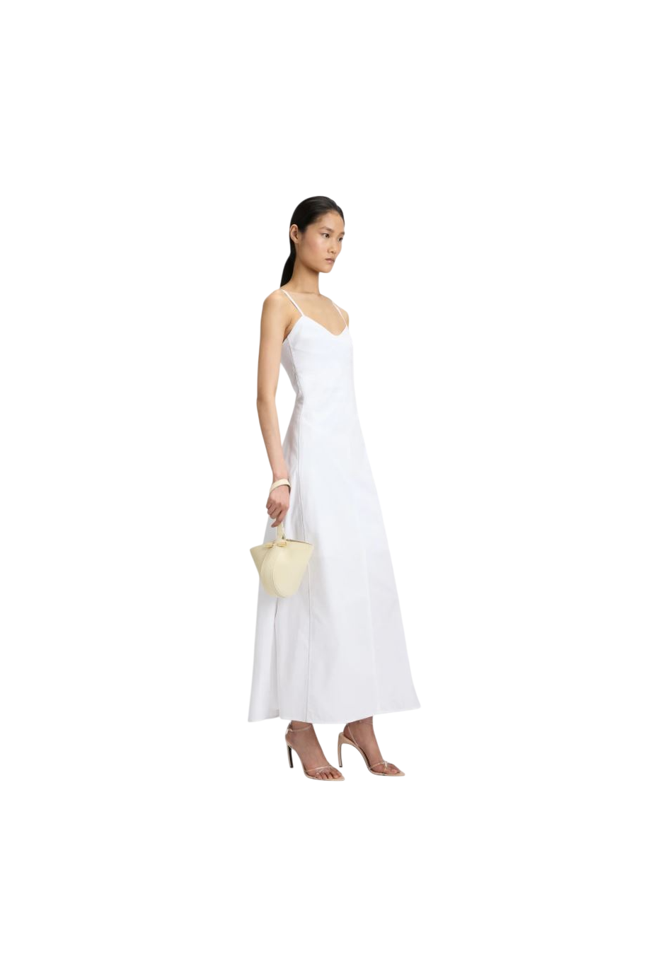 Portofino Dia leather clutch in white