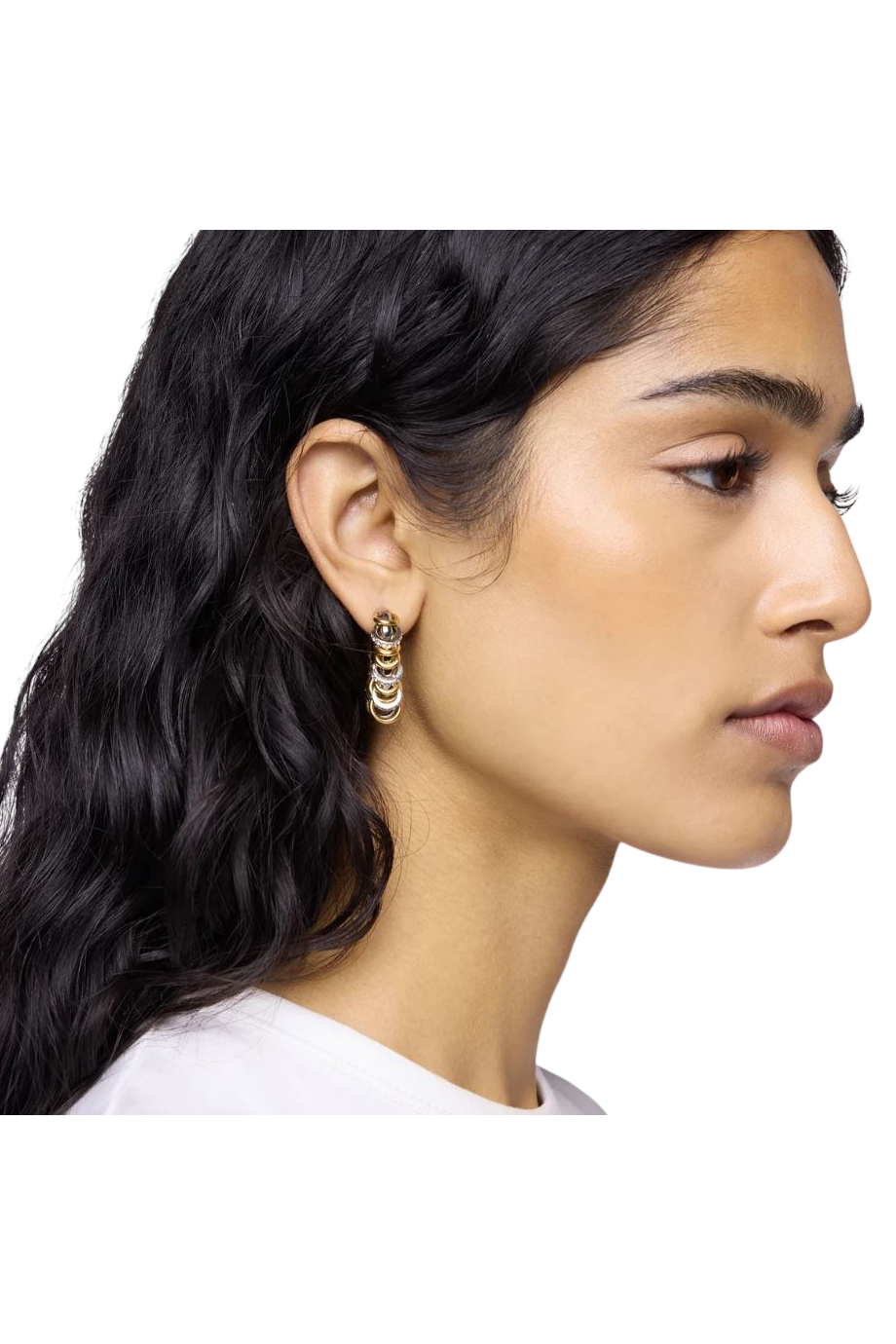 Boucle D'oreil embellished earrings in gold and silver