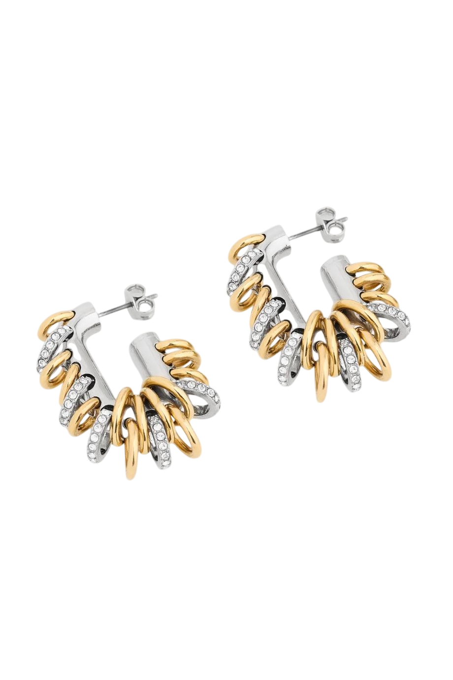 Boucle D'oreil embellished earrings in gold and silver