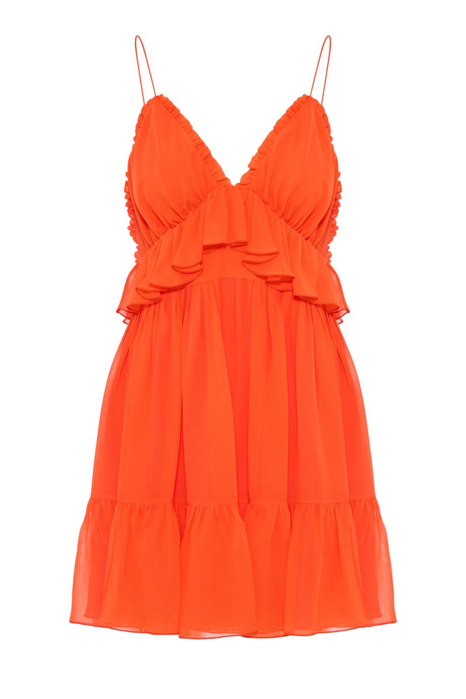 Lory strap midi dress in orange