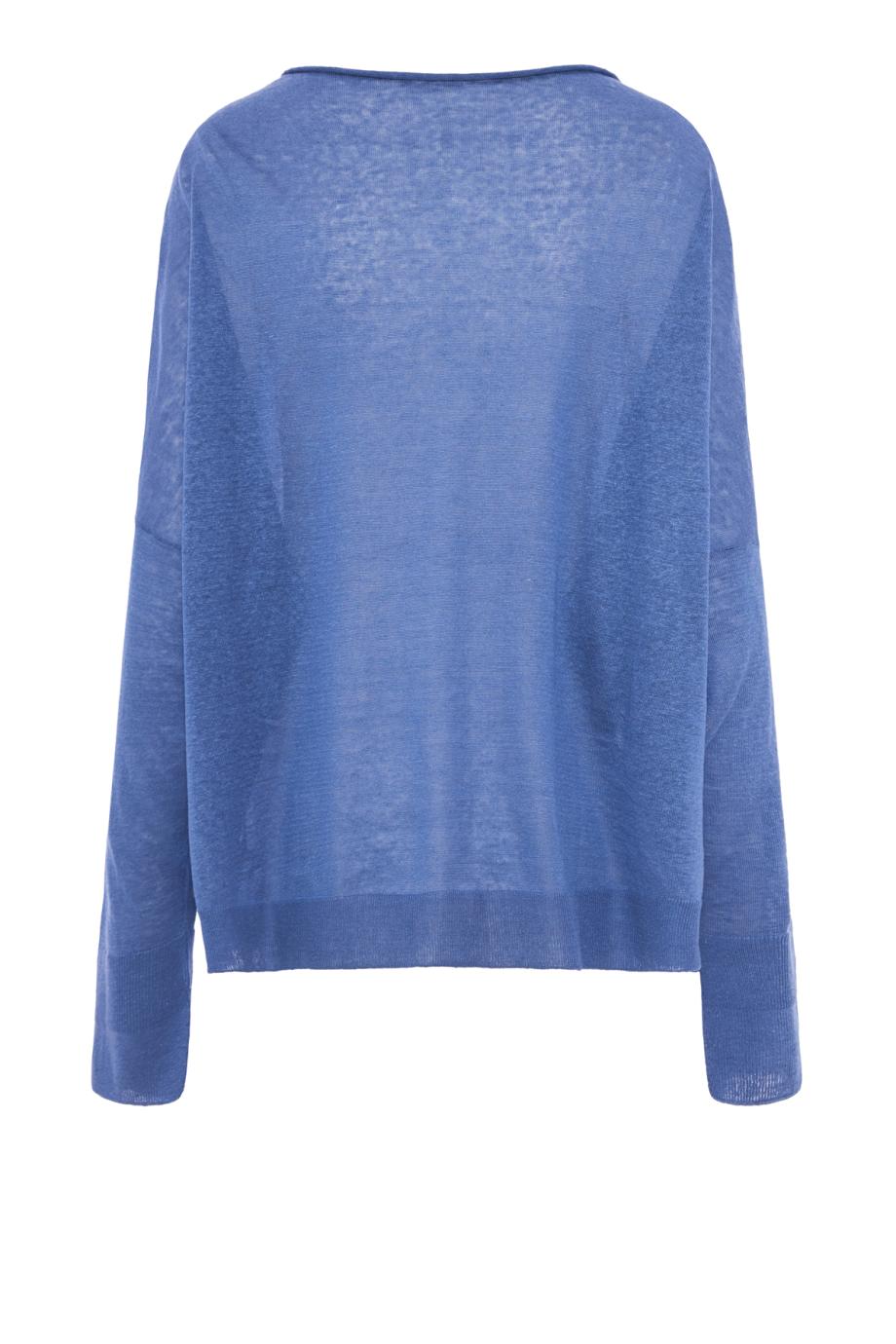 Chunky linen, silk and cashmere sweater in zuccero 