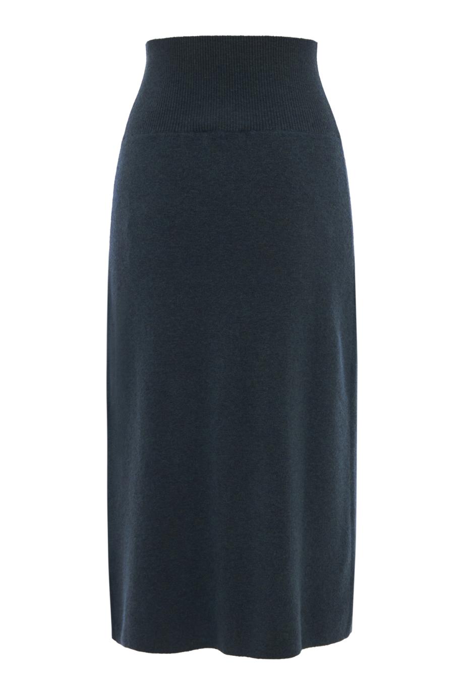 Embroidered knitted midi skirt in forest green