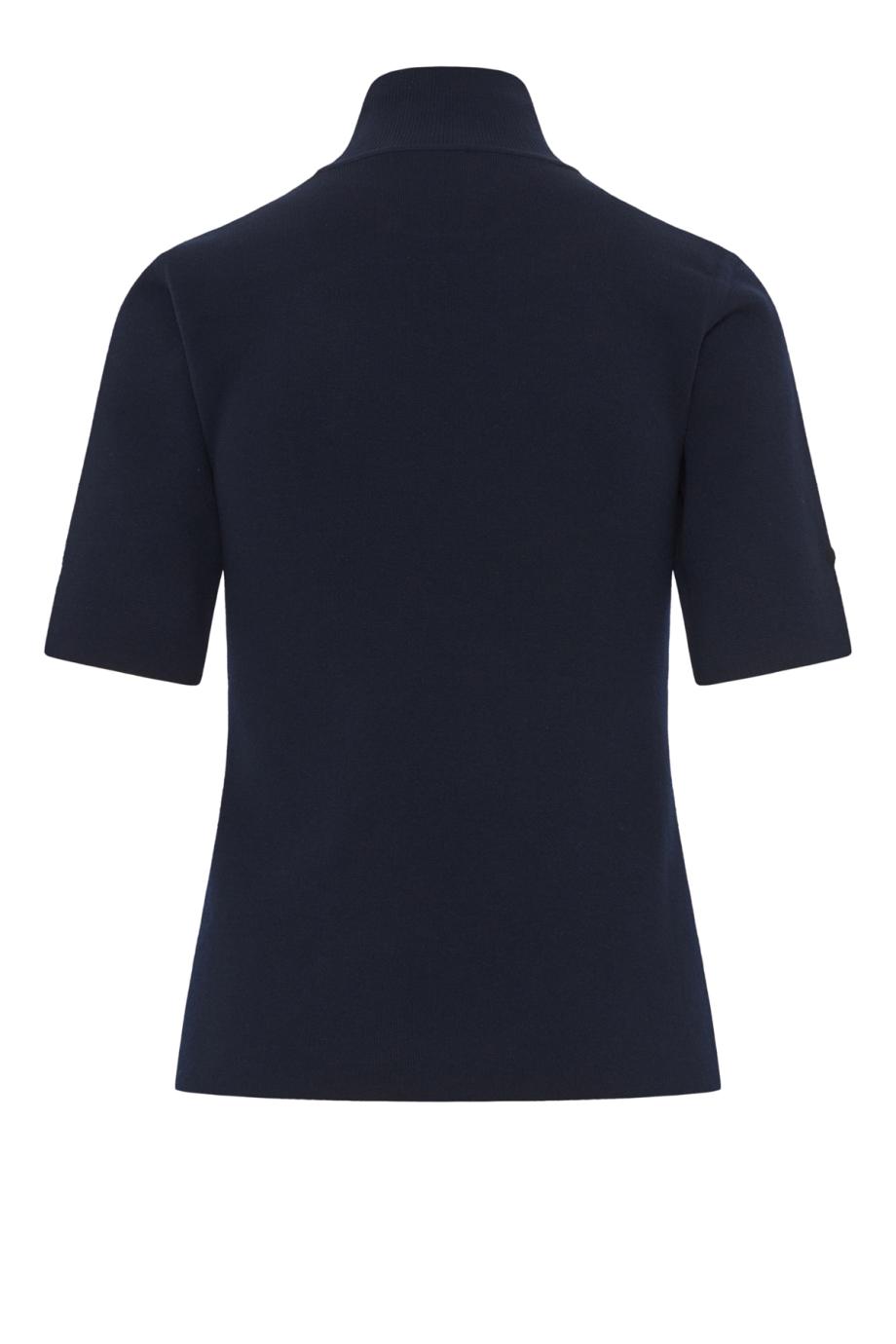 Jacquard-knit top in navy
