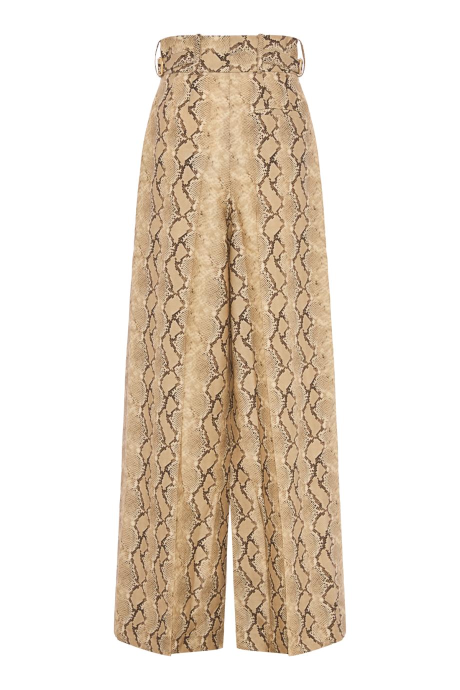 Virgon wool.printed pants in python