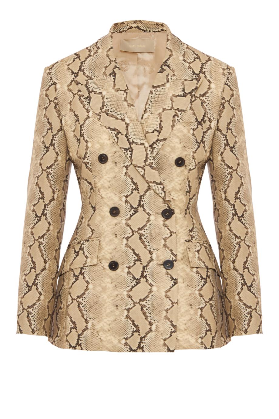 Virgin wool crepe jacket in python