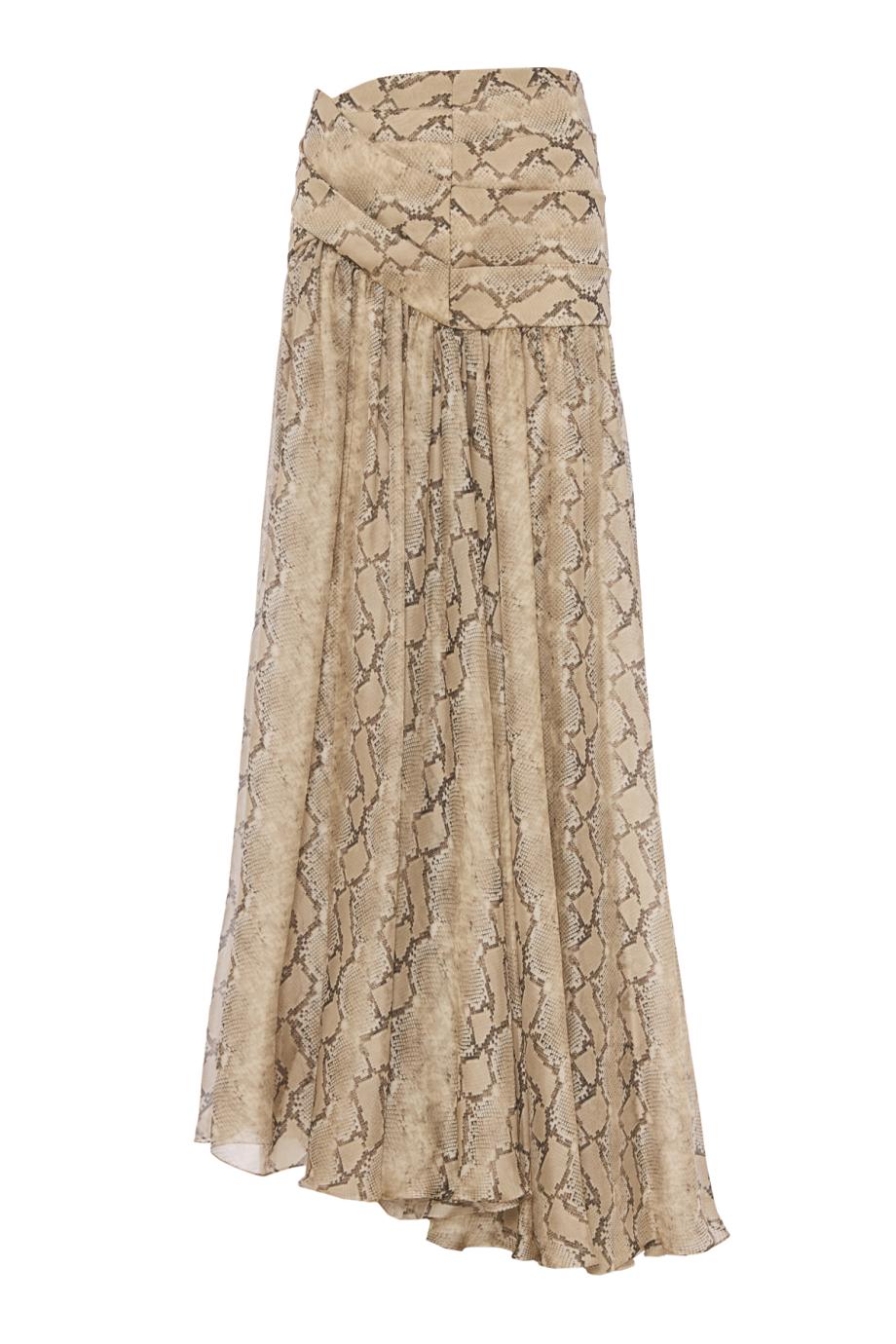 Printed silk-chiffon maxi skirt in python