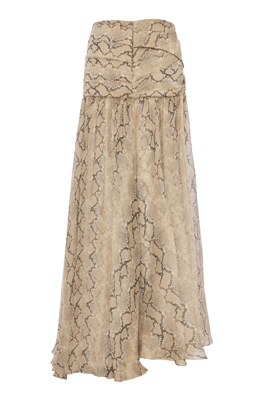 Printed silk-chiffon maxi skirt in python
