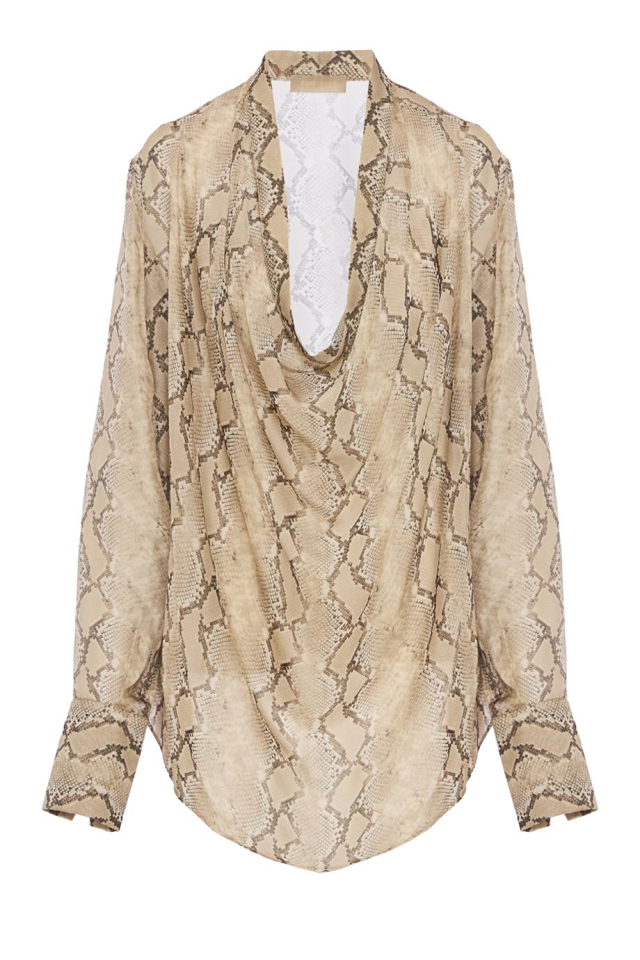 Printed silk-chiffon top in python