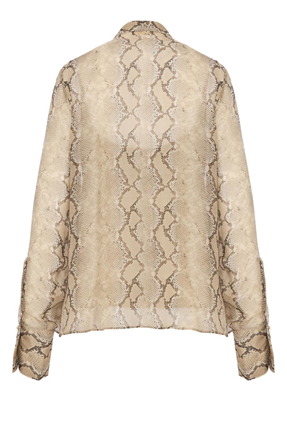 Printed silk-chiffon top in python