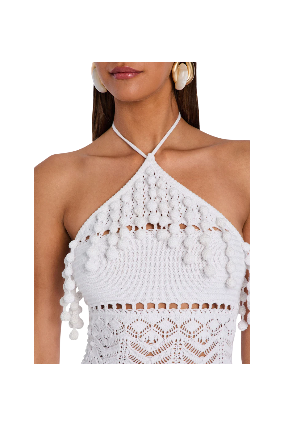 Perette crocheted cotton maxi dress in white