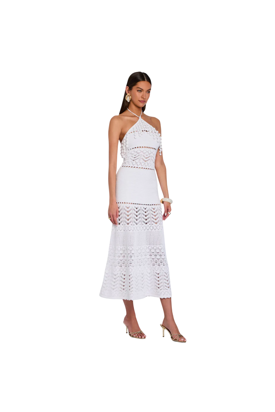 Perette crocheted cotton maxi dress in white