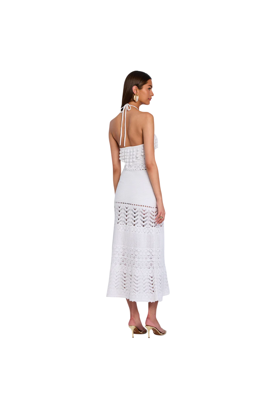 Perette crocheted cotton maxi dress in white