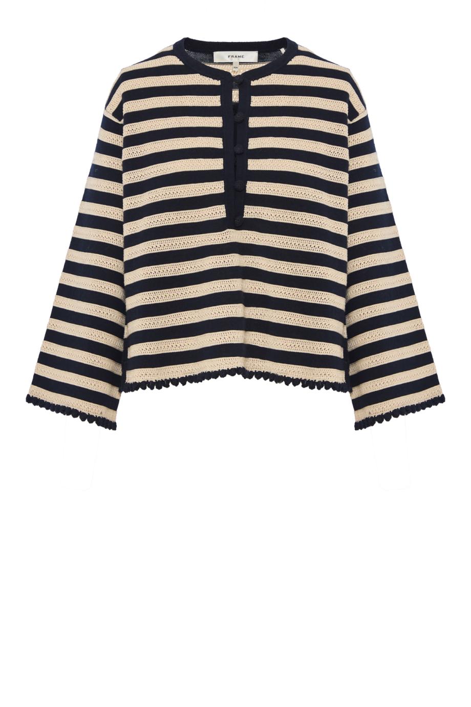 The Easy knitted cotton and cashmere top in cream