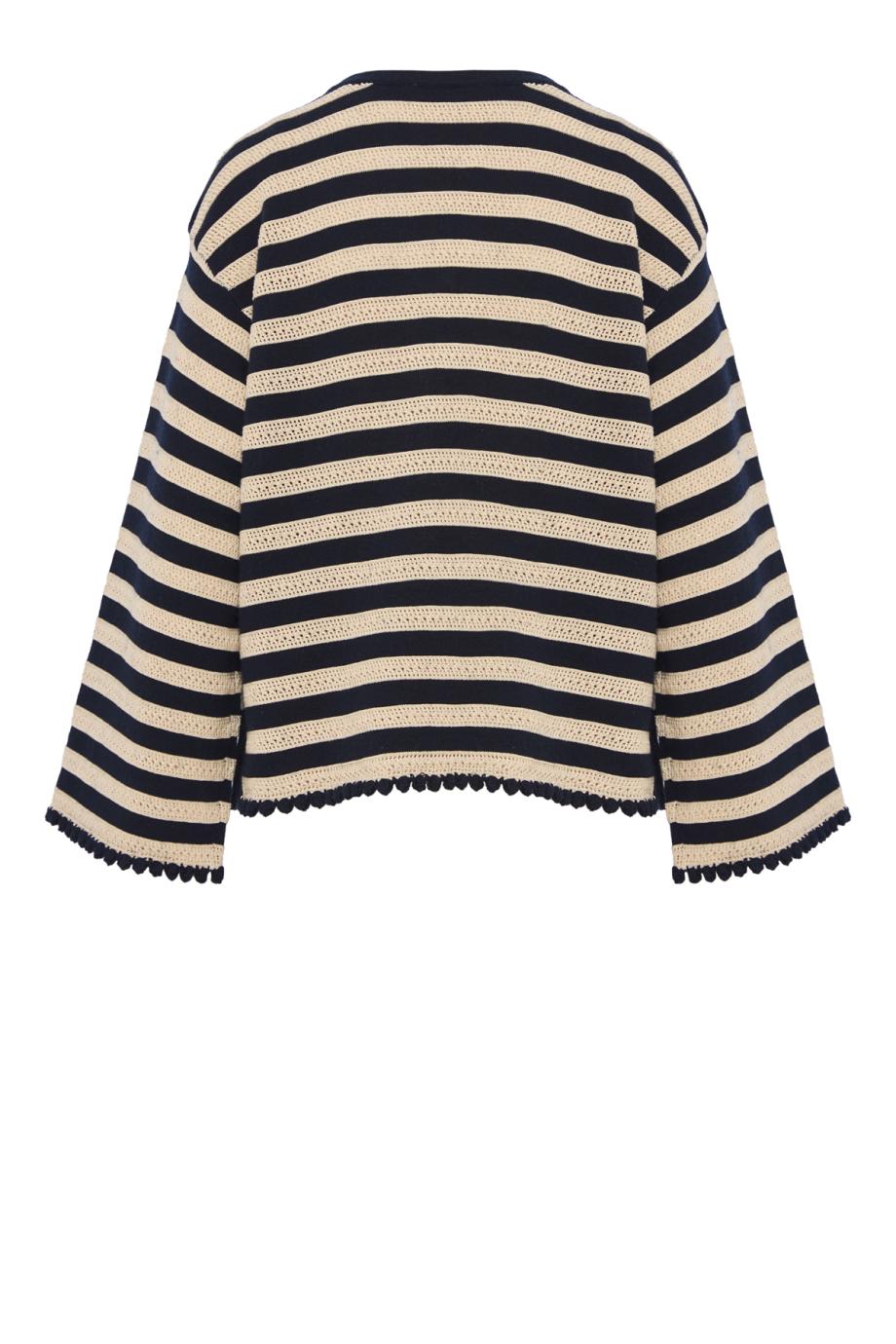 The Easy knitted cotton and cashmere top in cream
