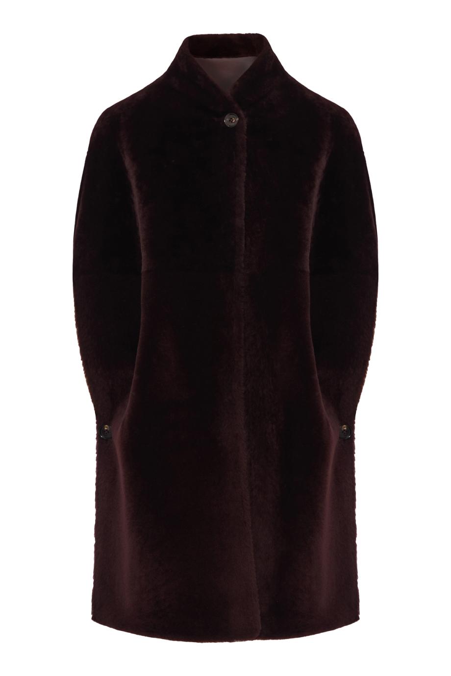 Shearling coat in bordeaux 