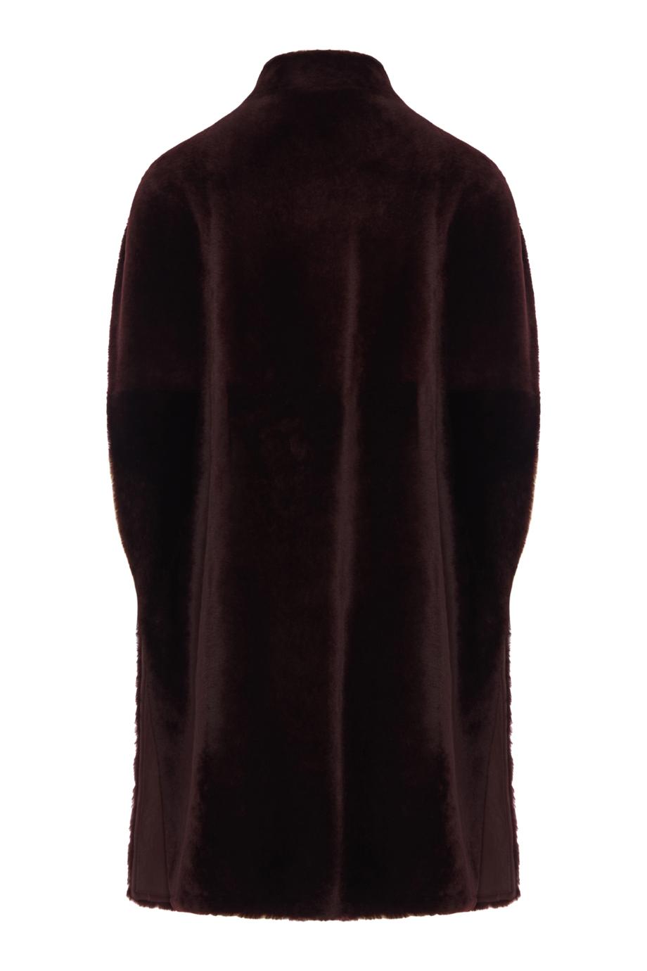 Shearling coat in bordeaux 