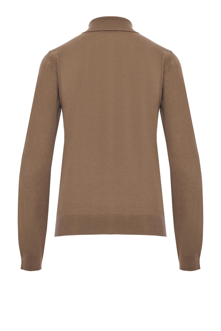 Knitted cashmere turtleneck sweater in taupe