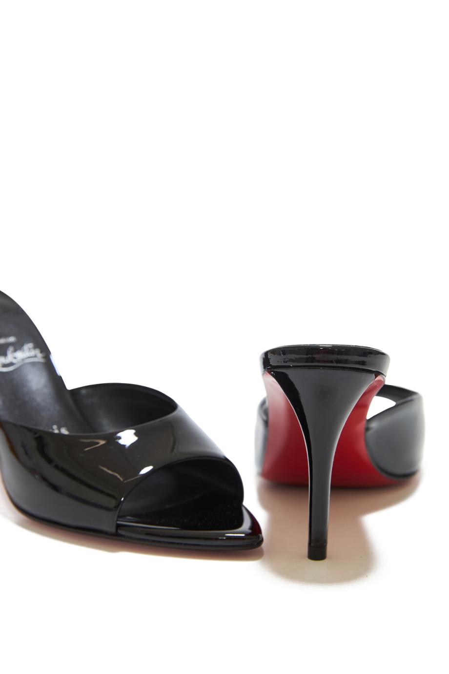 Miss Z 80 patent-leather mules in black