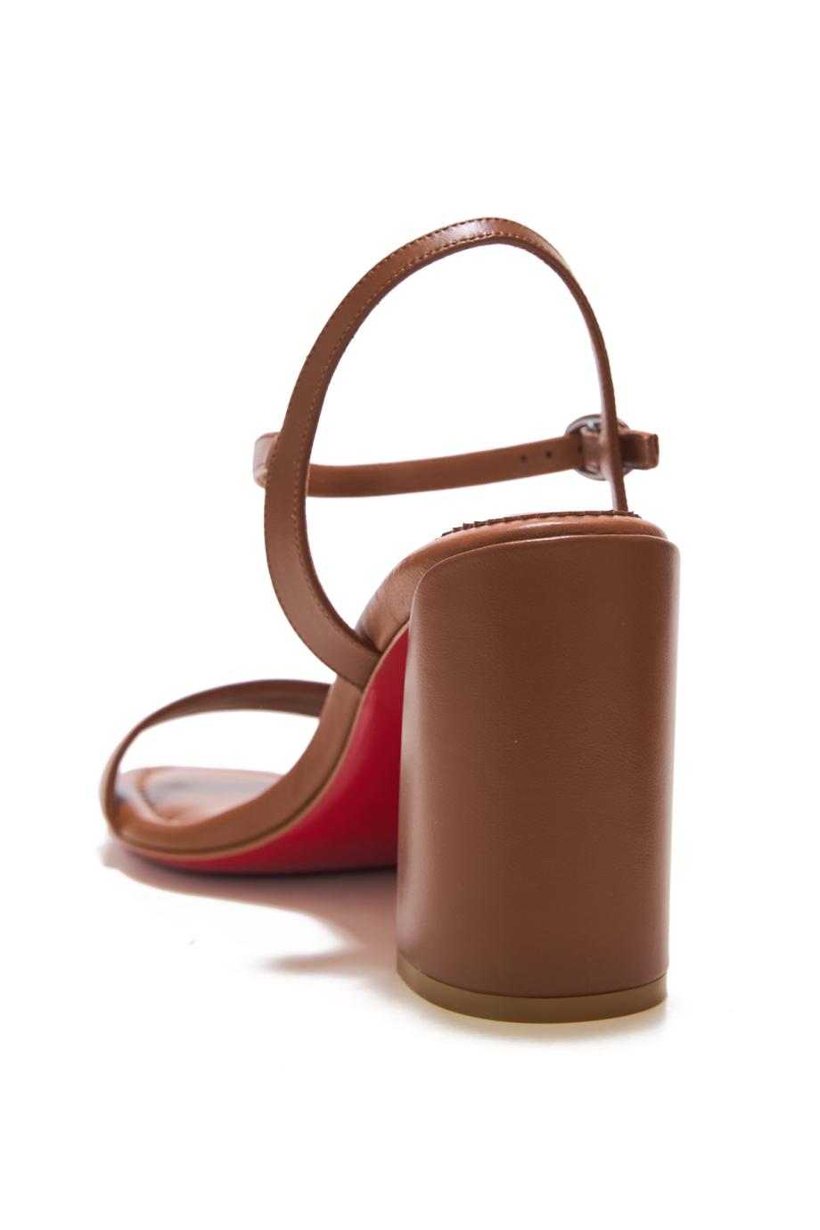 Jane 85 leather sandals in cuoio