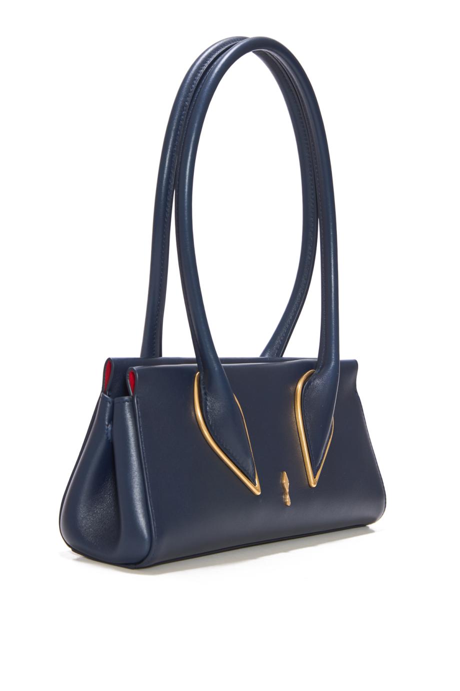 Venus leather top handle bag in marine