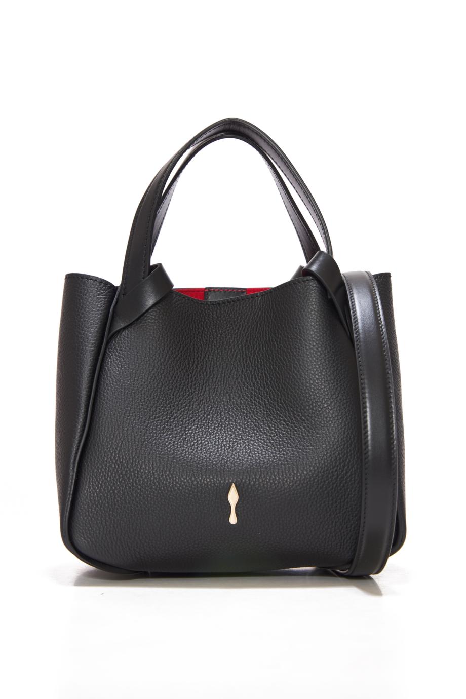 Bettina embellished mini leather tote in black