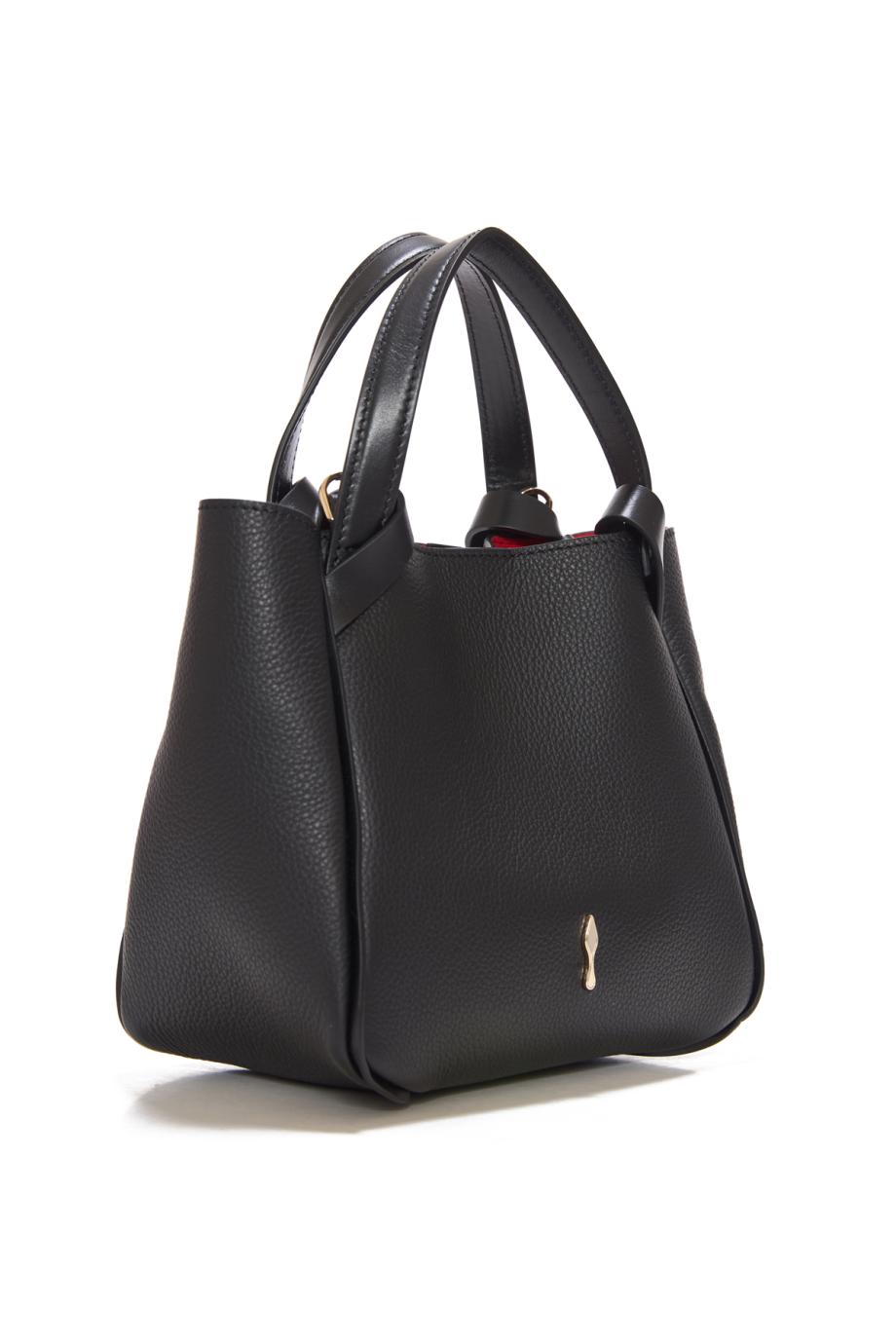 Bettina embellished mini leather tote in black