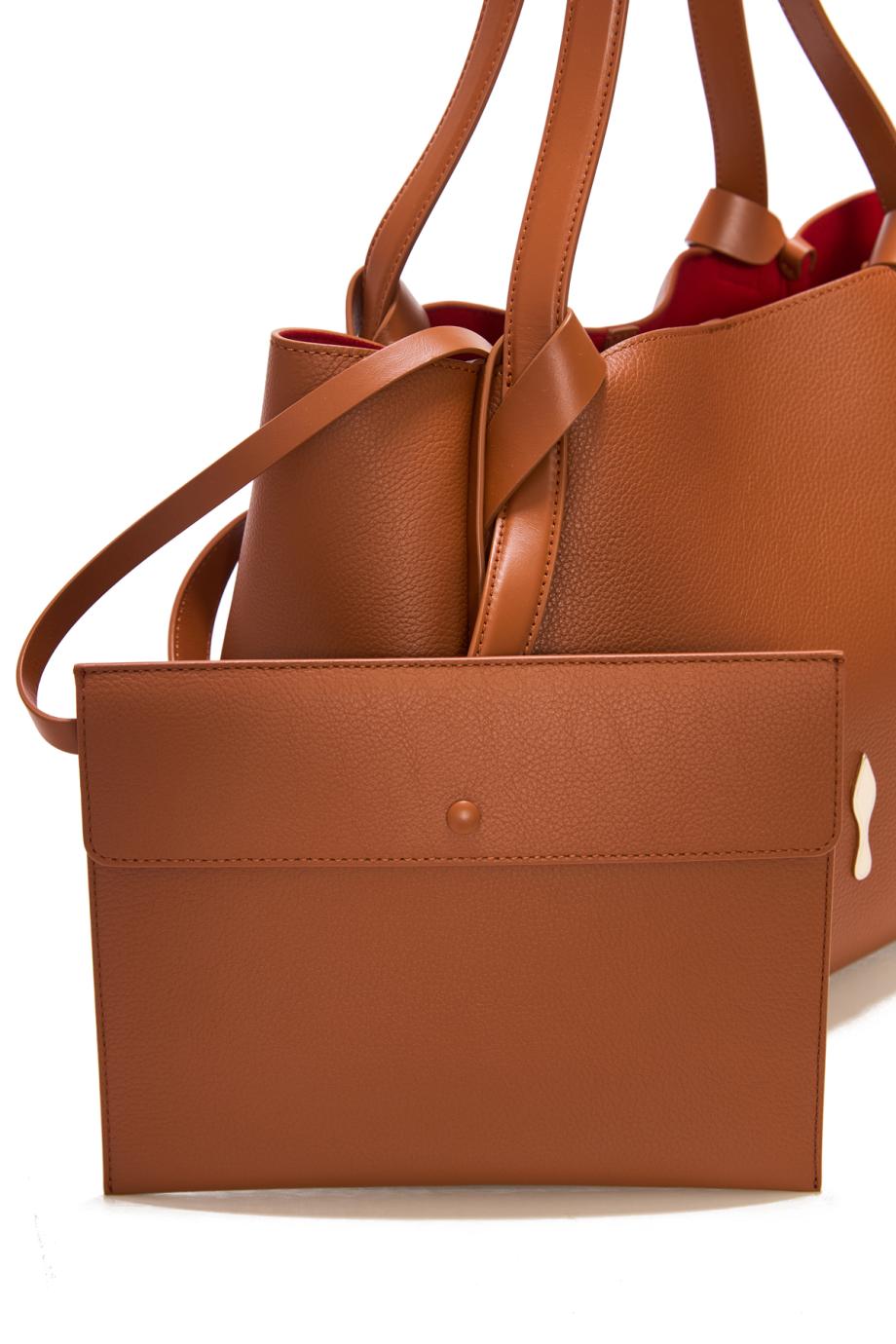 Bettina embellished small leather tote in cuoio