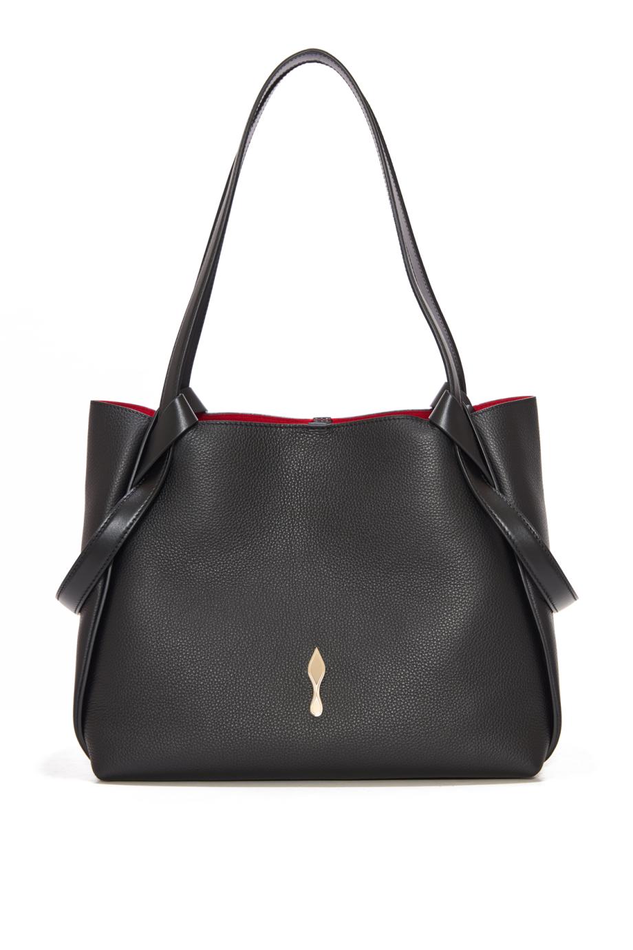 Bettina embellished small leather tote in black