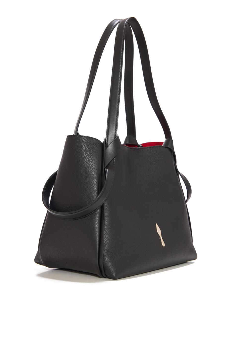 Bettina embellished small leather tote in black