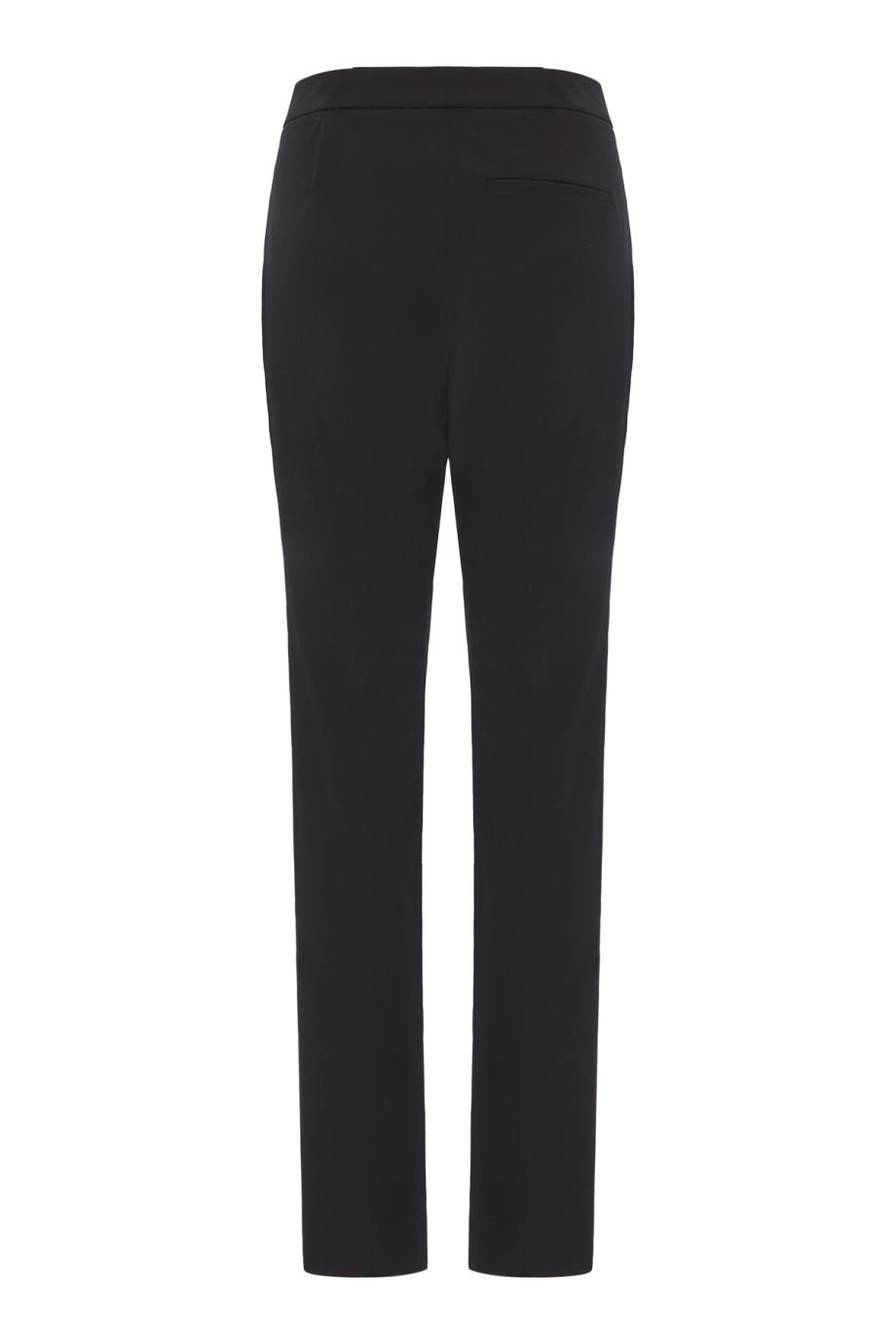 Crepe slim-fit pants in black