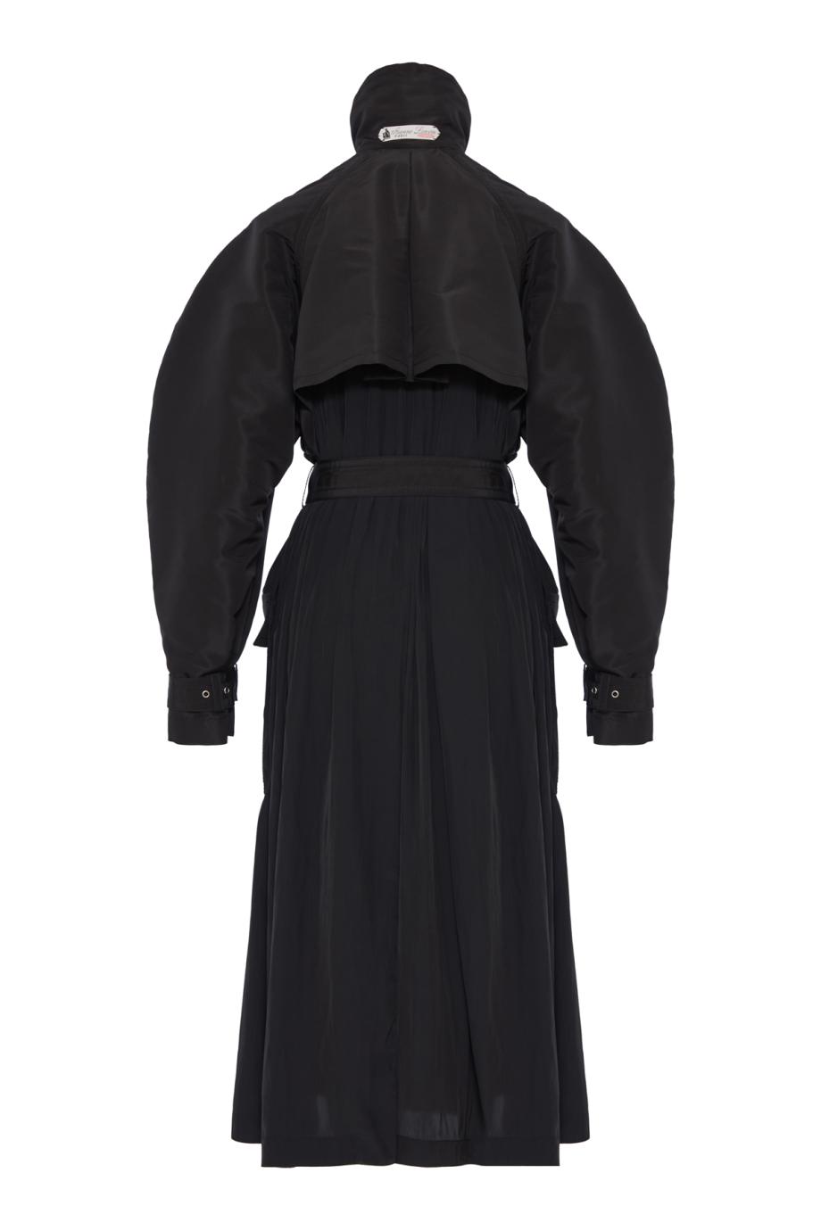 Silk trench coat in black