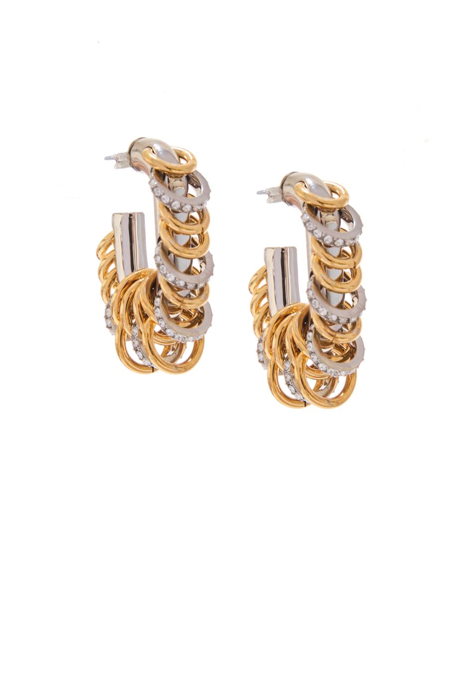 Boucle D'oreil embellished earrings in gold and silver