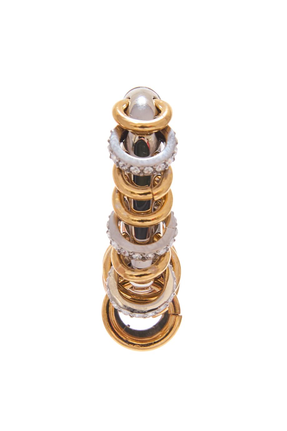 Small Punk XL Link earrings in bicolor silver and gold