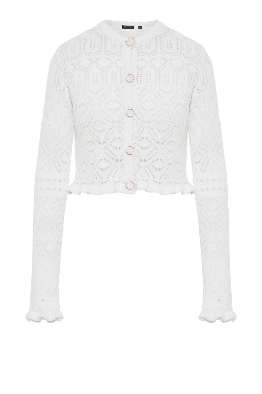 Giuliana crocheted cotton cardigan in white