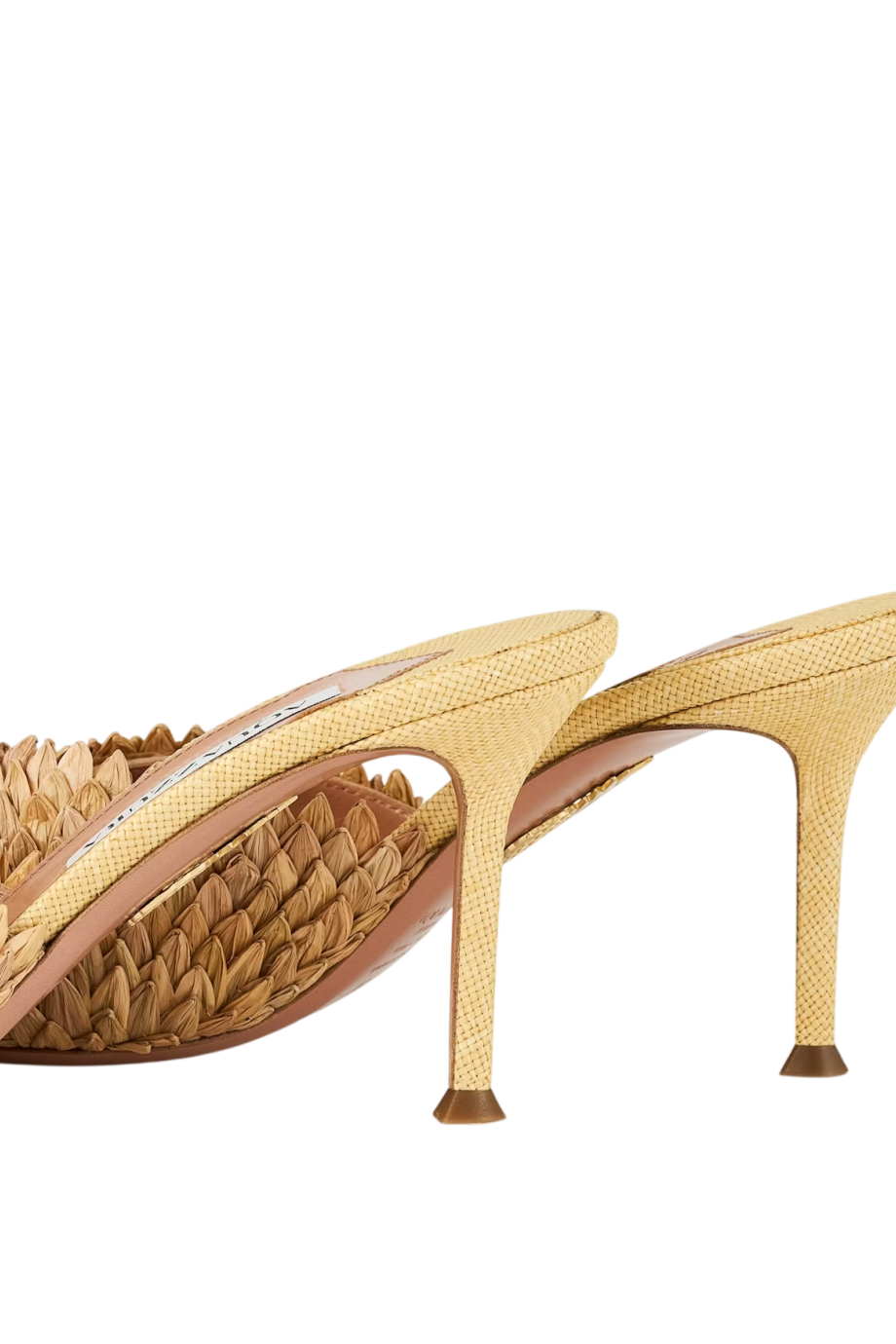 Rio Flirt 75 raffia mules in natural