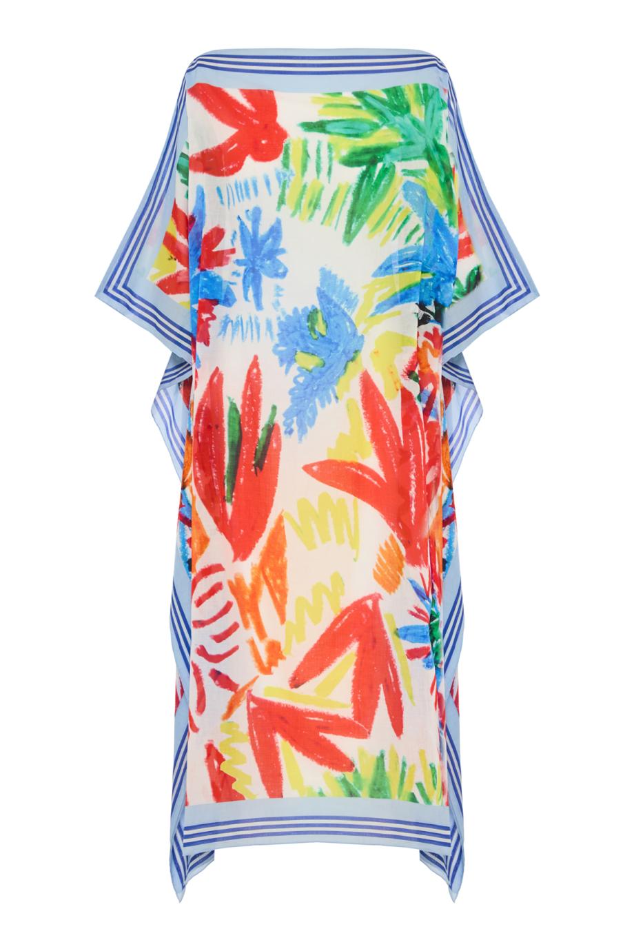 Blanca printed cotton kaftan in tropicana