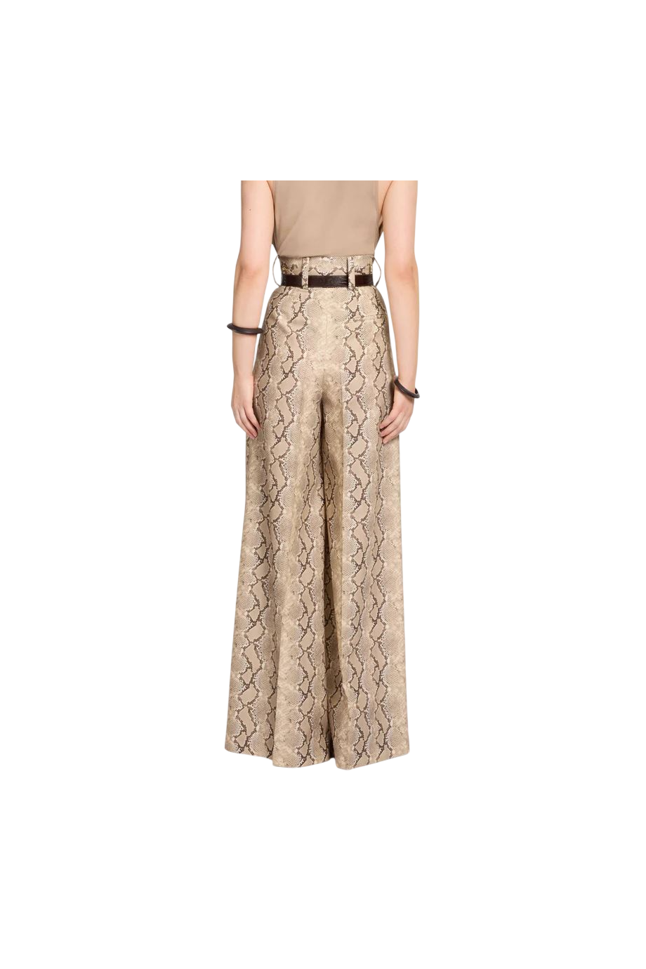 Virgon wool.printed pants in python