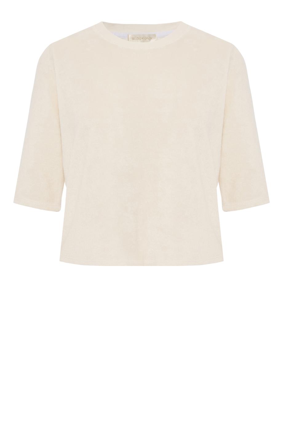 Corfu cotton-blend terry sweater in ivory