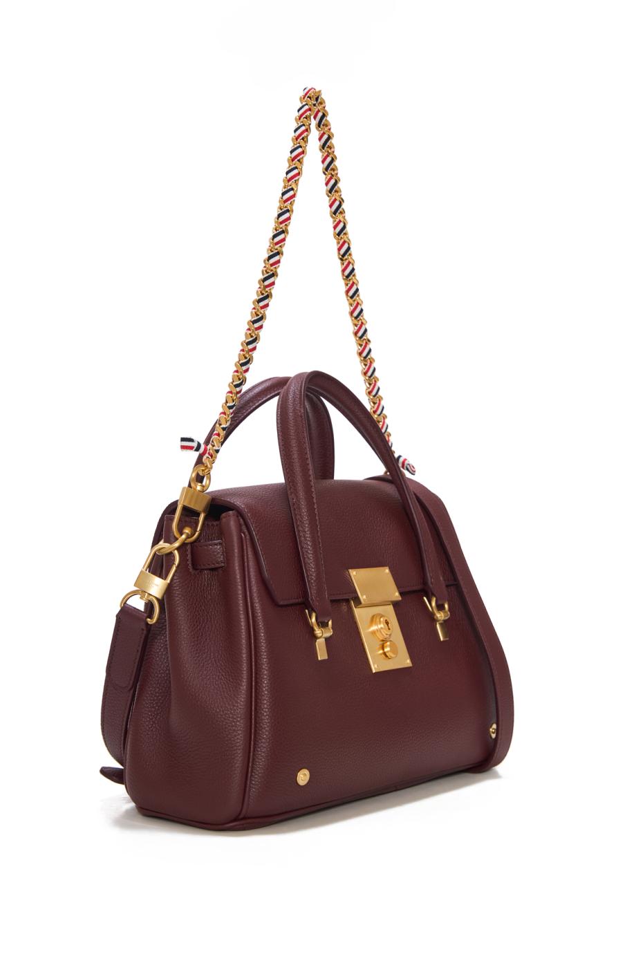 Bolton small shoulder bag in Soft Pebble grain leather in burgundy