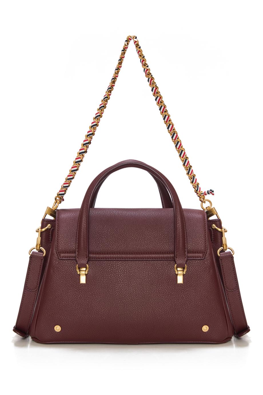 Bolton small shoulder bag in Soft Pebble grain leather in burgundy
