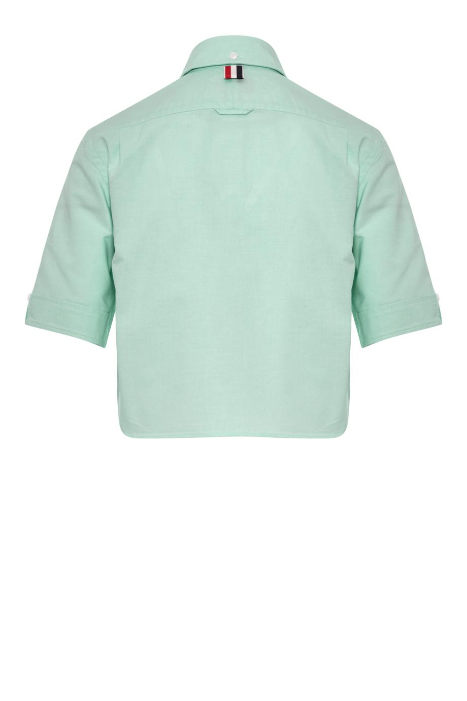 Cropped cotton shirt in green