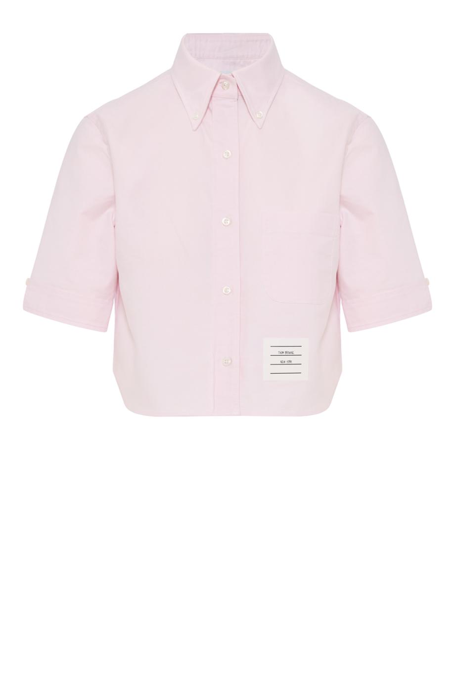 Cropped cotton shirt in pink
