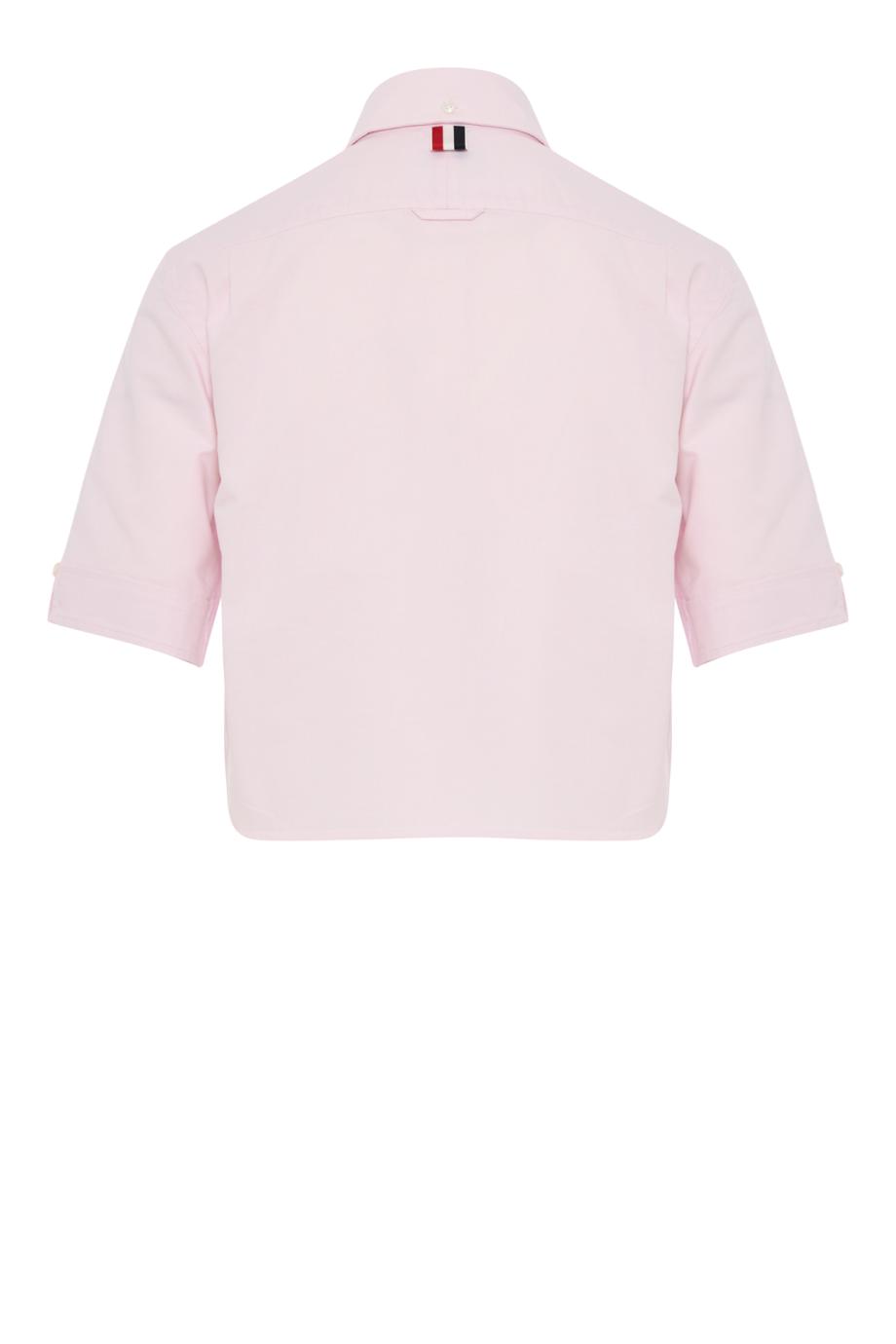 Cropped cotton shirt in pink
